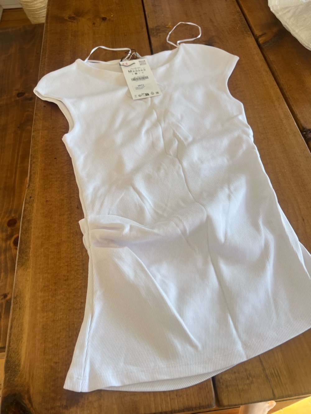 Zara ribbed draped top